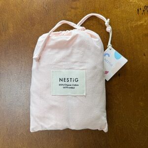 Nestig Mini Crib Organic Cotton Sheet Set - Rose and Off White